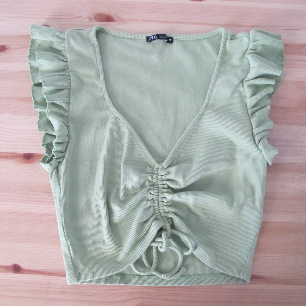 Zara Cinch Front Crop Top